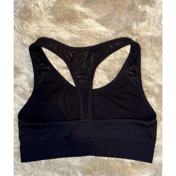 Victoria's Secret PINK Black Sports Bra Dog Logo Mesh Racerback Athleisure Top - Picture 3 of 9
